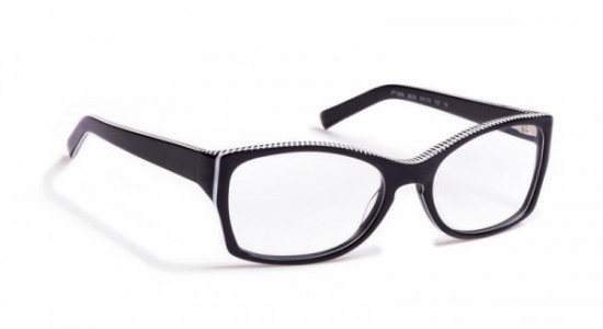 J.F. Rey JF1248  Eyeglasses, Black / White & black stripes (0010)
