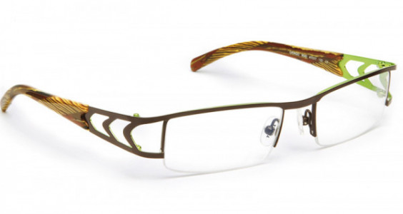 J.F. Rey JKG GRINGO Eyeglasses, Dark Brown - Shiny green (9040)
