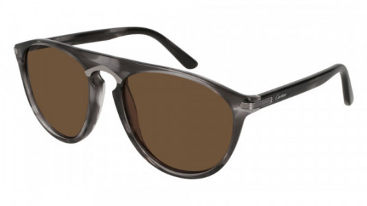 Cartier CT0013S Sunglasses, 003 - GREY with BROWN lenses