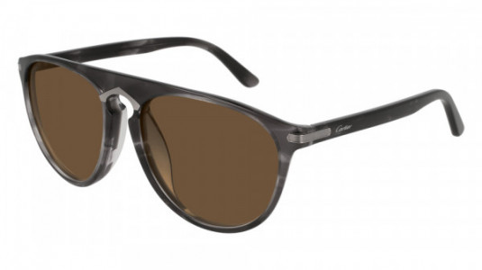 Cartier CT0013SA Sunglasses, 003 - GREY with BROWN lenses