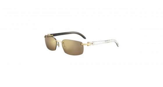 Cartier CT0046S Sunglasses, 004 - GOLD with WHITE temples and BROWN lenses