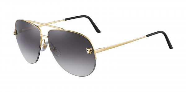 Cartier CT0065S Sunglasses, 001 - GOLD with GREY lenses