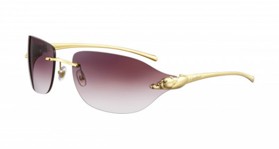 Cartier CT0068S Sunglasses, 001 - GOLD with VIOLET lenses
