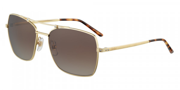 Cartier CT0084S Sunglasses, 001 - GOLD with GOLD polarized lenses