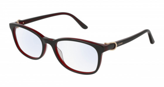 Cartier CT0008O Eyeglasses, 005 - BLACK with TRANSPARENT lenses