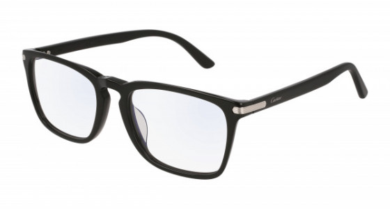 Cartier CT0019OA Eyeglasses, 004 - BLACK with TRANSPARENT lenses