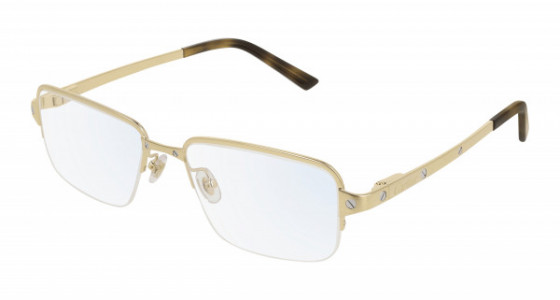 Cartier CT0041O Eyeglasses, 003 - GOLD with HAVANA temples and TRANSPARENT lenses
