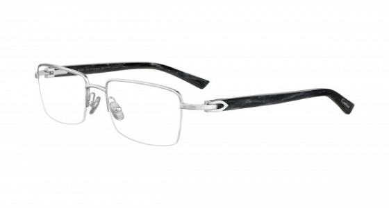 Cartier CT0042O Eyeglasses, 004 - SILVER with BLACK temples and TRANSPARENT lenses