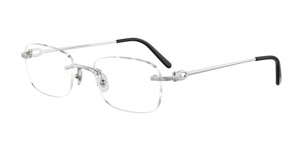 Cartier CT0050O Eyeglasses, 002 - SILVER with TRANSPARENT lenses