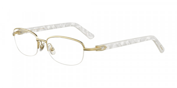 Cartier CT0057O Eyeglasses, 003 - GOLD with WHITE temples and TRANSPARENT lenses