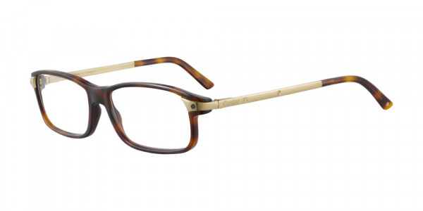 Cartier CT0073O Eyeglasses, 002 - HAVANA with GOLD temples