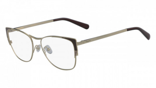 Ferragamo SF2163 Eyeglasses, (745) SHINY GOLD/BROWN