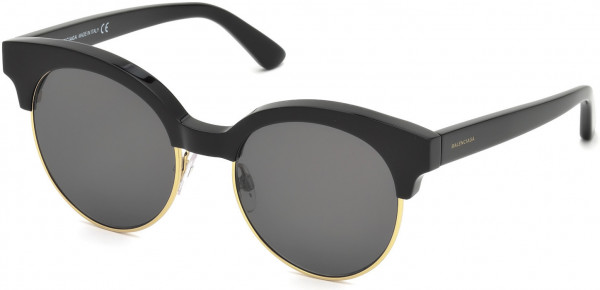 Balenciaga BA0128 Sunglasses, 05A - Black/other / Smoke