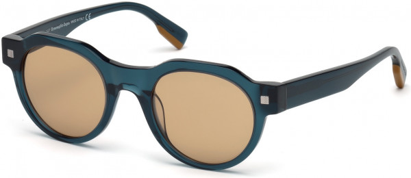 Ermenegildo Zegna EZ0102 Sunglasses, 90E - Transp. Blue, Vicuna/ Champagne