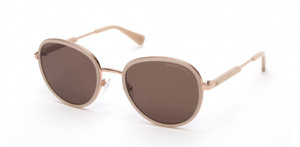 Kenneth Cole New York KC7227 Sunglasses, 57H - Shiny Beige / Brown Polarized Lenses