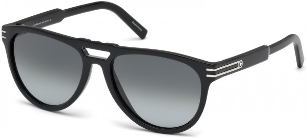 Montblanc MB699S Sunglasses, 01A - Shiny Black  / Smoke