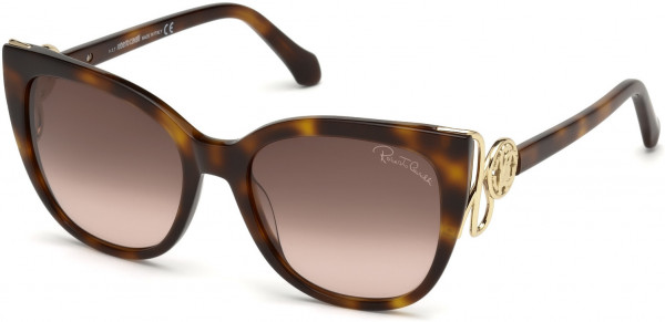 Roberto Cavalli RC1063 Giannutri Sunglasses, 52F - Shiny Dark Havana, Shiny Light Gold/ Gradient Brown