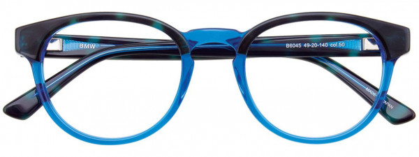 BMW Eyewear B6045 Eyeglasses, 050 - Blue Camo & Crystal Blue