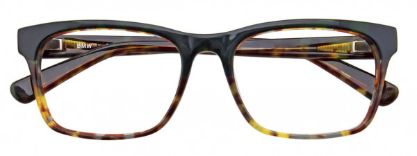 BMW Eyewear B6042 Eyeglasses, 060 - Dark Green & Demi Amber