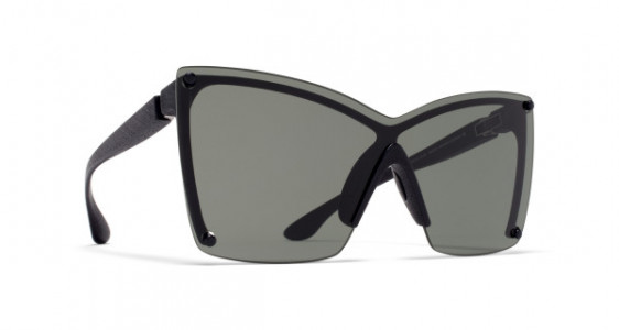Mykita TYRESE Sunglasses, MD1 PITCH BLACK - LENS: DARK GREY SOLID
