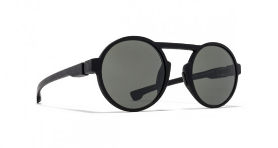 Mykita Mylon THUNDER Sunglasses, MD1 PITCH BLACK - LENS: MIRROR BLACK