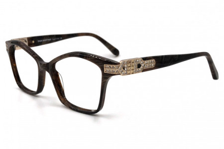 Pier Martino PM6546 Eyeglasses, C5 Brown Marble Gold Crystal