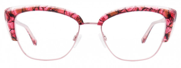 Paradox P5041 Eyeglasses, 030 - Shiny Light Pink & Pink Crystal & Brown
