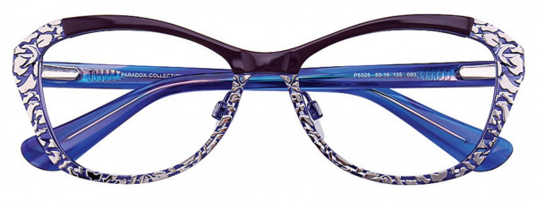 Paradox P5025 Eyeglasses, 080 - Dark Purple & Silver & Blue