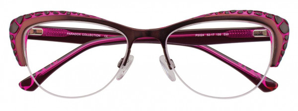 Paradox P5024 Eyeglasses, 030 - Dark Pink & Dark Brown