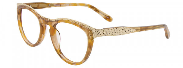 Paradox P5015 Eyeglasses, 010 - Marbled Brown & Clear/Shiny Gold