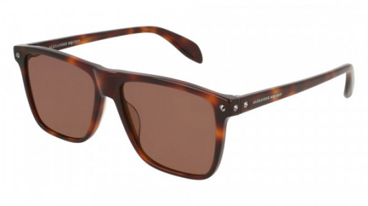 Alexander McQueen AM0129S Sunglasses, 002 - HAVANA with BROWN lenses