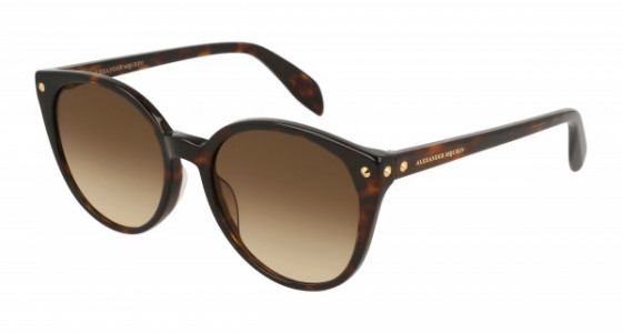 Alexander McQueen AM0130S Sunglasses, 002 - HAVANA with BROWN lenses