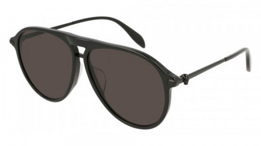 Alexander McQueen AM0156SA Sunglasses, 001 - BLACK with GREY lenses