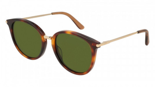 Bottega Veneta BV0169S Sunglasses, 002 - HAVANA with BROWN temples and GREEN lenses