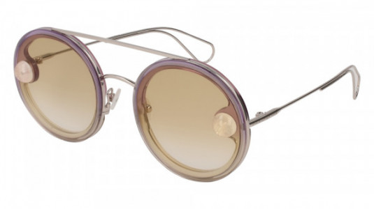 Christopher Kane CK0024S Sunglasses, 003 - SILVER with GREEN lenses