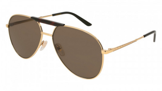 Gucci GG0242S Sunglasses, 002 - GOLD with BROWN lenses