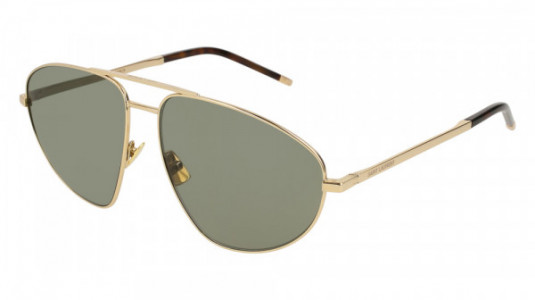 Saint Laurent SL 211 Sunglasses, 004 - GOLD with GREEN lenses