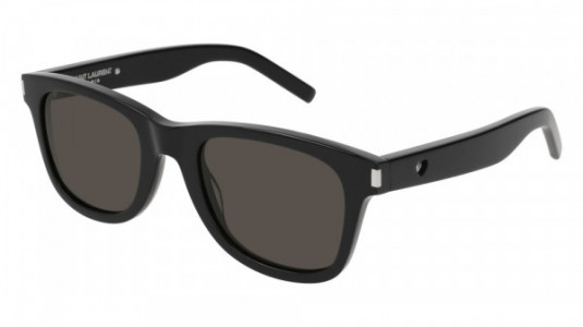 Saint Laurent SL 51 HEART PERF Sunglasses, 001 - BLACK with GREY lenses