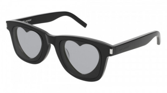 Saint Laurent SL 51 HEART/F Sunglasses, 001 - BLACK with GREY lenses