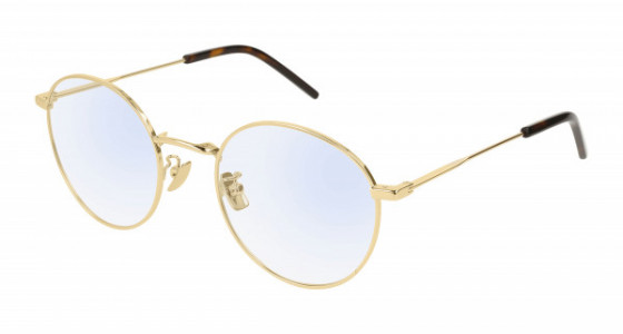 Saint Laurent SL 237/F Eyeglasses, 003 - GOLD with TRANSPARENT lenses