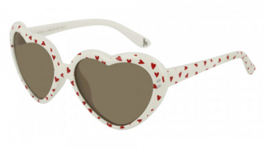 Stella McCartney SK0037S Sunglasses, 007 - WHITE with BROWN lenses
