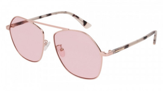 McQ MQ0145SA Sunglasses, 003 - GOLD with HAVANA temples and PINK lenses