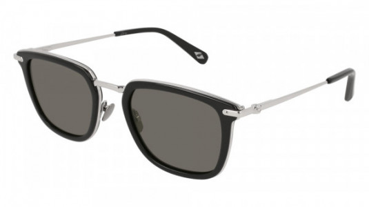 Brioni BR0038S Sunglasses, 001 - BLACK with SILVER temples and GREY lenses