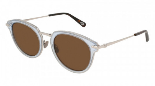 Brioni BR0039S Sunglasses, 003 - LIGHT-BLUE with SILVER temples and BROWN lenses