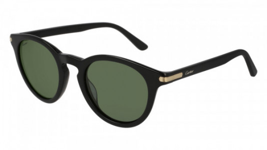 Cartier CT0010S Sunglasses, 004 - BLACK with GREEN polarized lenses
