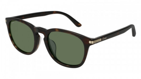 Cartier CT0011SA Sunglasses, 002 - HAVANA with GREEN polarized lenses