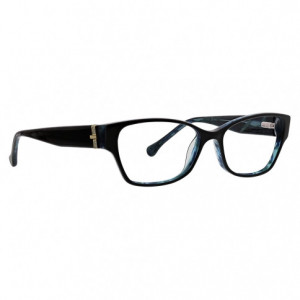 Trina Turk Britt Eyeglasses, Black/Turquoise