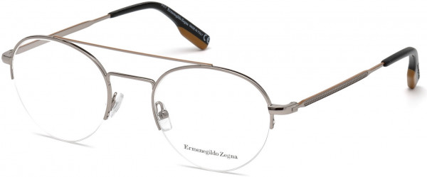 Ermenegildo Zegna EZ5131 Eyeglasses, 014 - Light Ruthenium, Black & Vicuna Signature