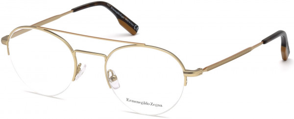 Ermenegildo Zegna EZ5131 Eyeglasses, 032 - Matte Light Gold, Dark Havana & Vicuna Signature