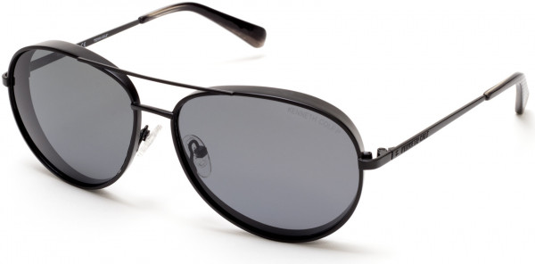 Kenneth Cole New York KC7223 Sunglasses, 02D - Matte Black / Smoke Polarized Lenses